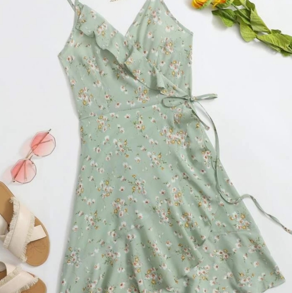 Ditsy Floral wrap ruffle sundress